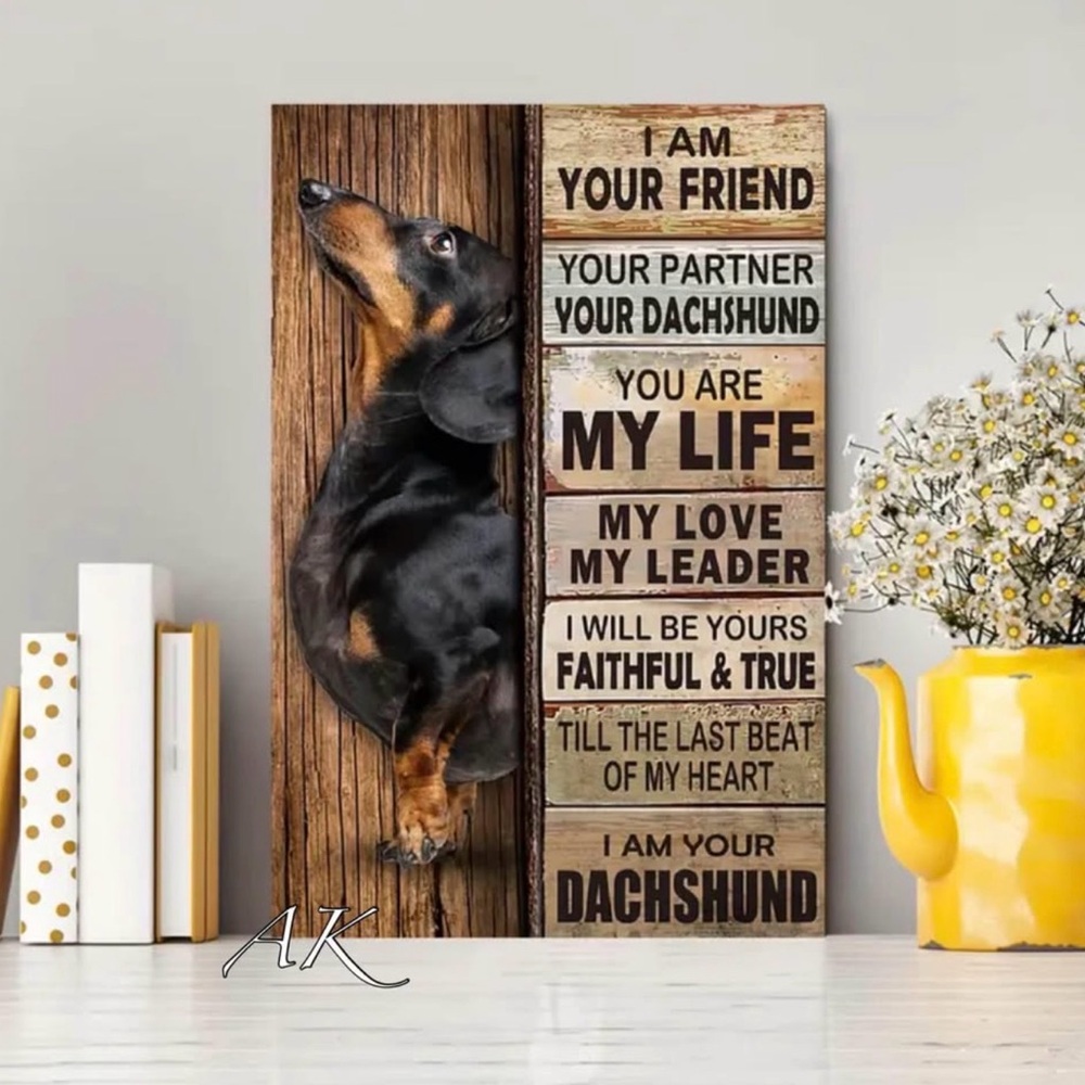 Dachshund Framed Canvas Wall Ar 🐾 Doxie Wiener